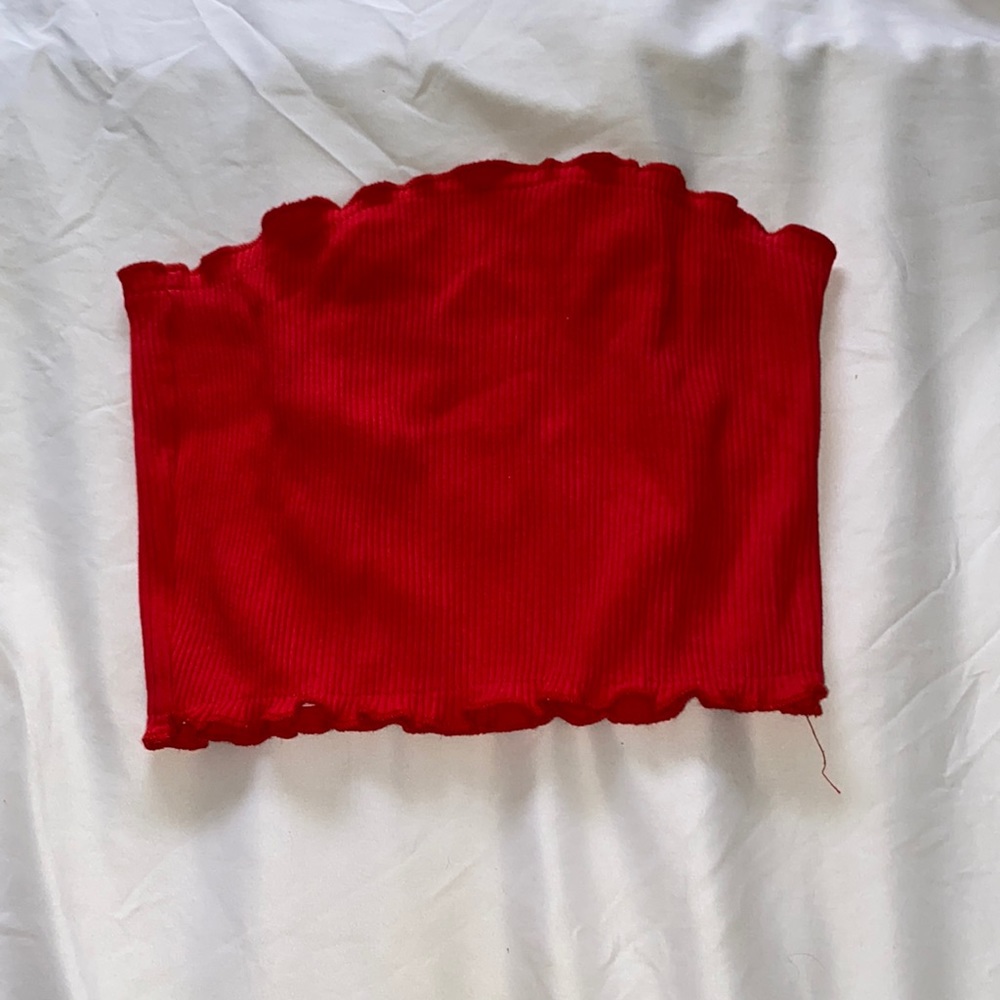 Red Cropped Tube Top